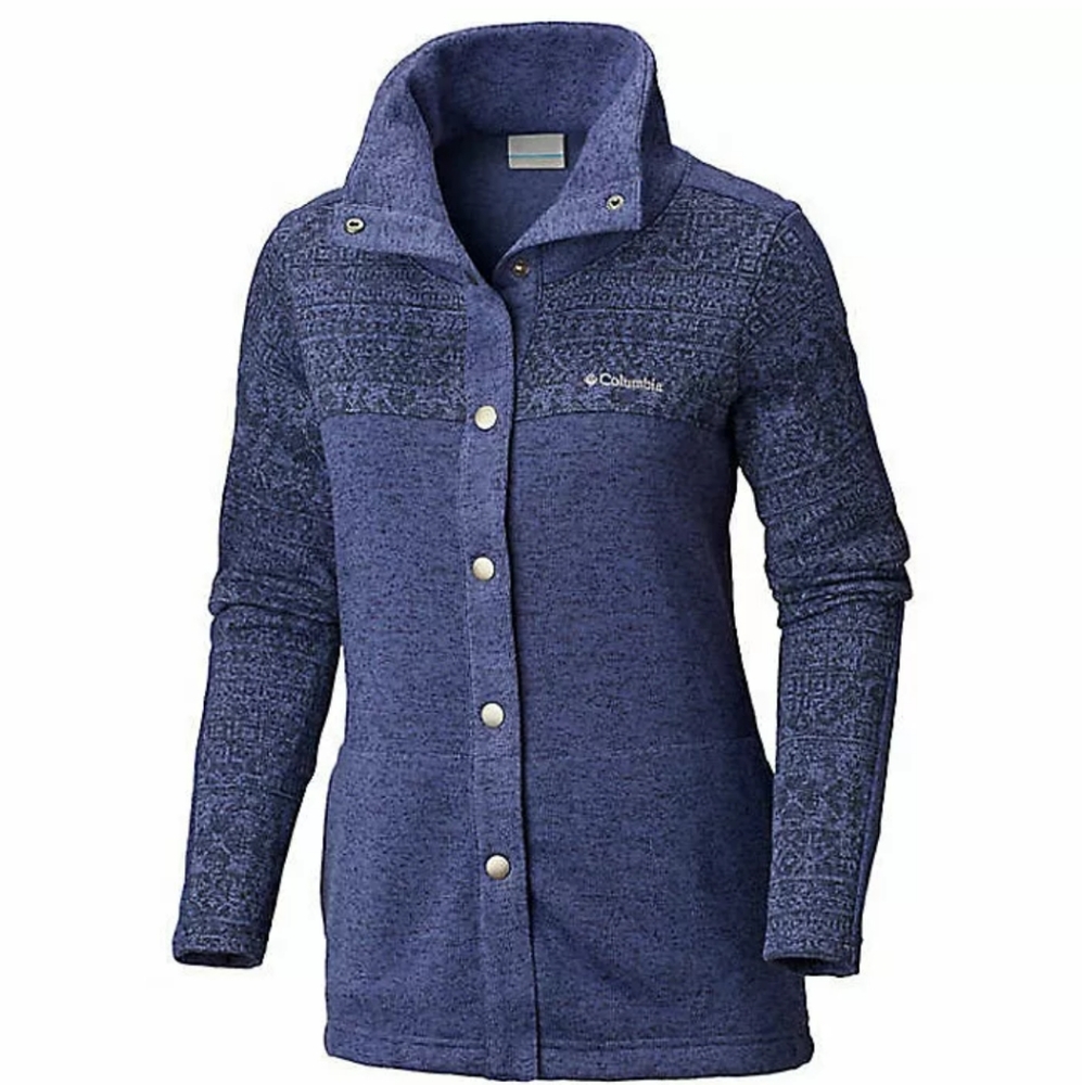 Blue Columbia Sweater Snap front